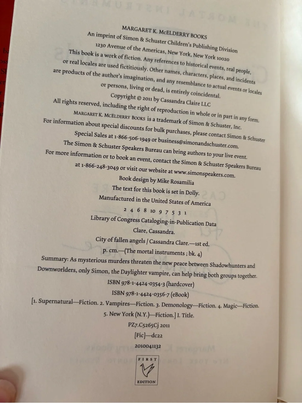 City of Fallen Angels Hardcover - SIGNED First edition